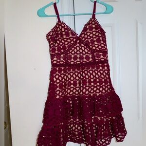 Burgundy spaghetti strap dress